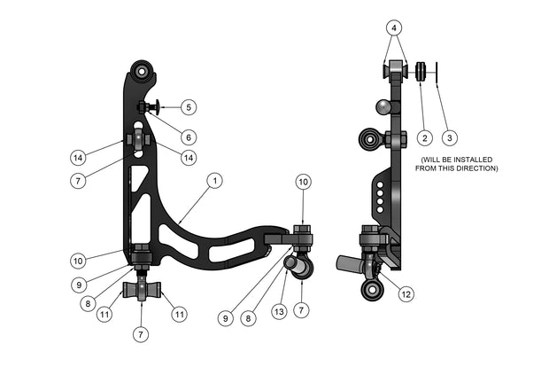 Nissan 350Z Mega Mantis Lower Control Arm Assembly Spare Parts