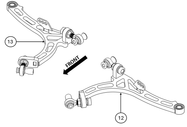 S14/S15 LOWER CONTROL ARM ASSEMBLY SPARE PARTS