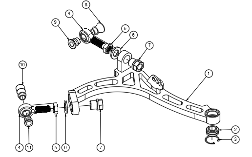 S14/S15 LOWER CONTROL ARM ASSEMBLY SPARE PARTS