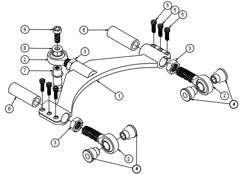 NISSAN 370Z MILD MANTIS UPPER CONTROL ARM ASSEMBLY SPARE PARTS