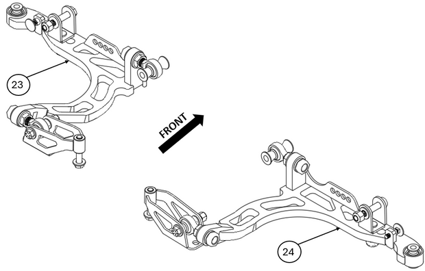 NISSAN 370Z MEGA MANTIS LOWER CONTROL ARM ASSEMBLY SPARE PARTS